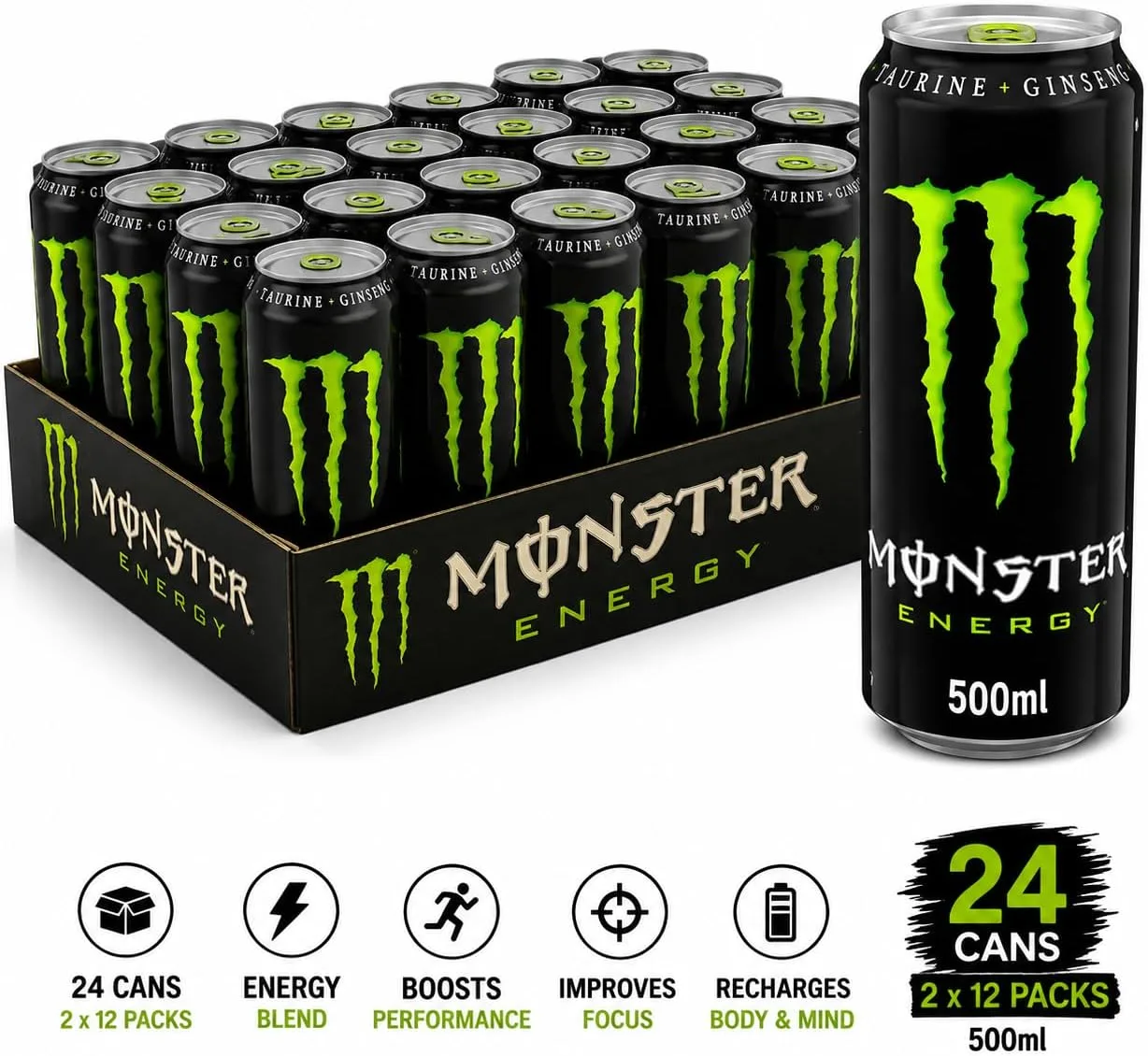 Monster Energy Drink Can 500 ml (Pack of 24)
